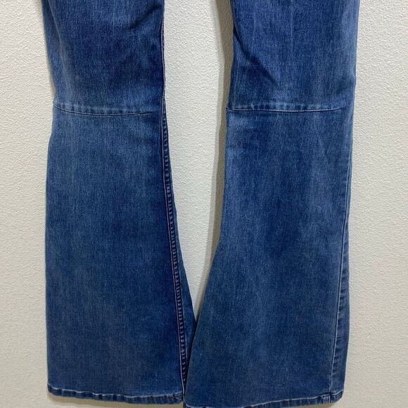 Free People Women's Penny Flare Jeans Elastic Waistband Pull-On Blue Size 27 - Picture 7 of 10